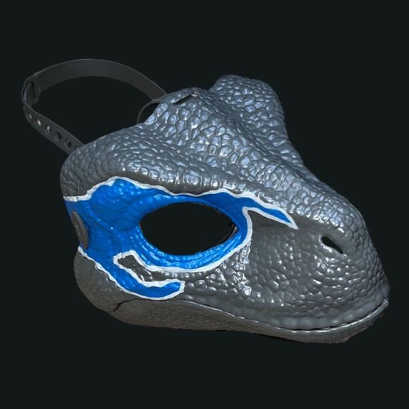 RARE Mattel Jurassic World Dominion VELOCIRAPTOR BLUE Dinosaur Dino Mask - Picture 4 of 4